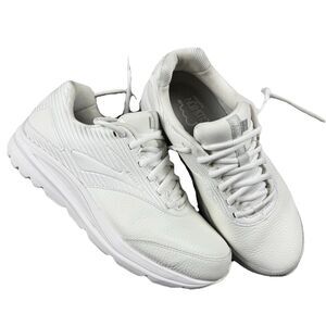 Brooks Addiction Walk Shoe Men 9.5D White Leather Grandpa Lace Cushion Nurse